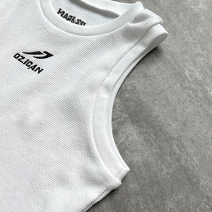Camiseta Deportiva de Gimnasio de Alta Calidad, Chaleco con Peso Extra Grande, Personalizada, Estilo Waffle, para Correr, sin Mangas, Diseño Musculoso, para Hombre - Product Image 4