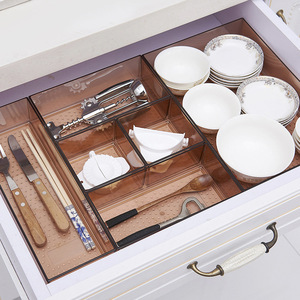 Venta al por mayor cajón maquillaje caja de almacenamiento de plástico artículos diversos cosméticos contenedor cocina cubiertos divisor escritorio artículos diversos organizador - Product Image 4