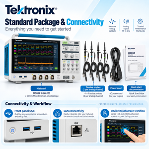 Osciloscopio de Dominio Mixto Tektronix MDO34 3-BW-200 de 200MHz y 4 Canales, Analizador de 2.5GS/s y 1GHz, Pantalla Táctil, Resolución de 8 Bits - Product Image 4