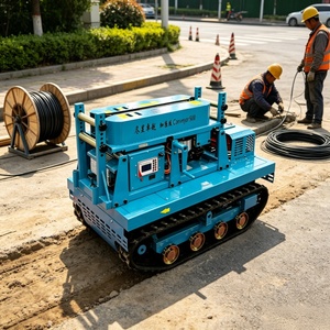 Convoyeur de câbles sur chenilles pour la construction en télécommunications, <span class=keywords><strong>machine</strong></span> de traction de câbles à fibres optiques à commande intelligente à distance - Product Image 1