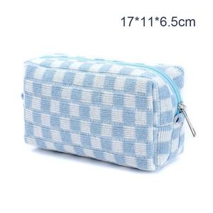 Pochette Cosmétique Tricotée Vintage Portable Trousse de Maquillage Tendance pour Voyage en Extérieur avec Fermeture Éclair - Product Image 1