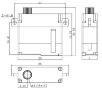Servomoteur numérique haute tension 8,4 V, ultra-rapide (0,07 s), format compact, sans noyau, 2 roulements à billes, 7 g, pour commande d'aileron d'avion RC sportif PDI-HV0702MG-B