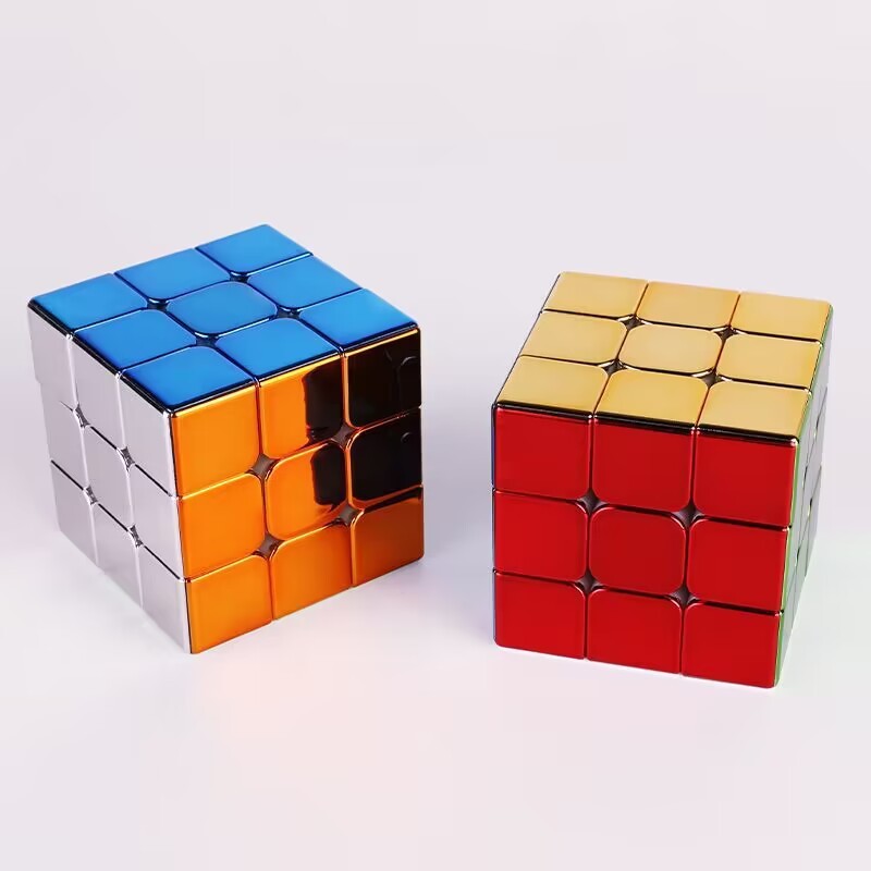 ホット販売3x3磁気スピードキューブステッカーレスメタリック
