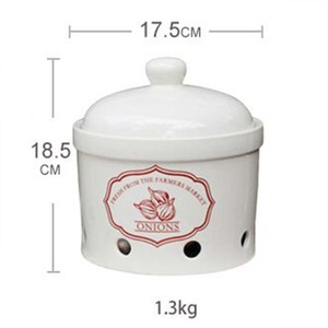 Optional Size Home Goods Kitchenware Ventilated Potato Onion <strong>Garlic</strong> Ceramic Canister Food Storage <strong>Jars</strong> with Lid - Product Image 5