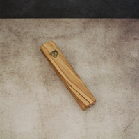Étui à Mézouzah Écologique Auto-Adhésif en Bois d'Olivier et Résine avec Parchemin Casher en Bronze Brillant – Petit Décoration Juive pour la Maison, Idéal Cadeau