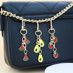 Cute Resin Pink Cherry Key Chains Pearl Pendant Key Chains Fruit Fashion Bag Accessory Car Key Decoration - Product Image 3