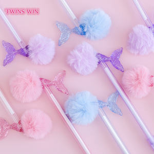Enfants étudiants mignon Cartoon Flutty peluche Gel stylo boule stylo queue de poisson sirène Gel stylo 2655 - Product Image 6