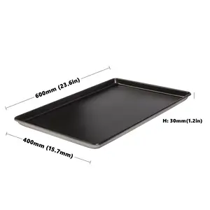 600*400mm Non-stick Alusteel Baking Tray Cake Pastry Rectangular Baking Sheet Pan For Oven