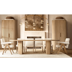 Hiện Đại Chất Lượng Cao Thiết Kế Phòng Ăn Bảng Bảng Đồ Nội Thất Thiết Lập Rắn Sồi Bằng Gỗ Sang Trọng Hình Chữ Nhật Bàn Ăn - Product Image 1