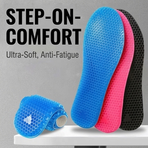 Semelles intérieures en gel <span class=keywords><strong>de</strong></span> silicone <span class=keywords><strong>de</strong></span> silice EVA à haute élasticité <span class=keywords><strong>pour</strong></span> chaussures Prend en charge la voûte <span class=keywords><strong>de</strong></span> sport confortable Conception d'absorption des chocs au talon en nid d'abeille - Product Image 1