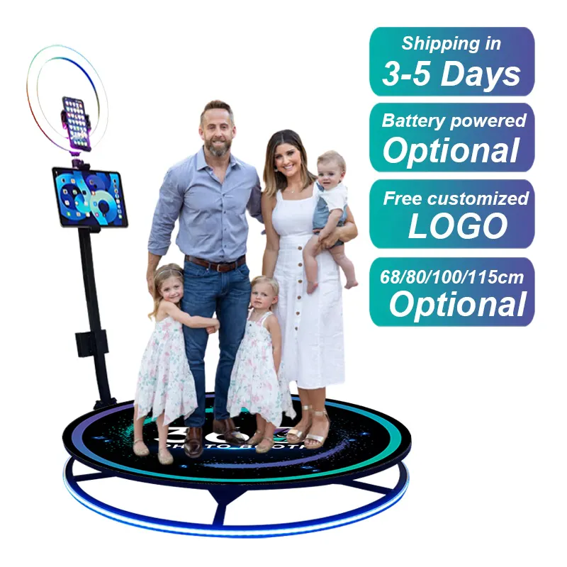 100CM diameter Automatic Slow Spinning Phone Camera 360 Degree Photo Booth Photobooth Machine Video 360 Photo Booth