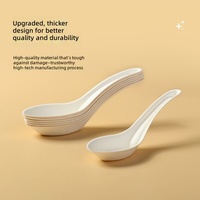Cuillère et fourchette jetables en bagasse de canne à sucre biodégradable |   Couverts de camping compostables écologiques pour la restauration à emporter