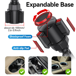 <span class=keywords><strong>Support</strong></span> de <span class=keywords><strong>tablette</strong></span> et porte-gobelet de voiture 2-en-1 portable en ABS, réglable en hauteur, extensible, rotation à 360°, stable pour iPad et téléphone – Vente directe usine - Product Image 4