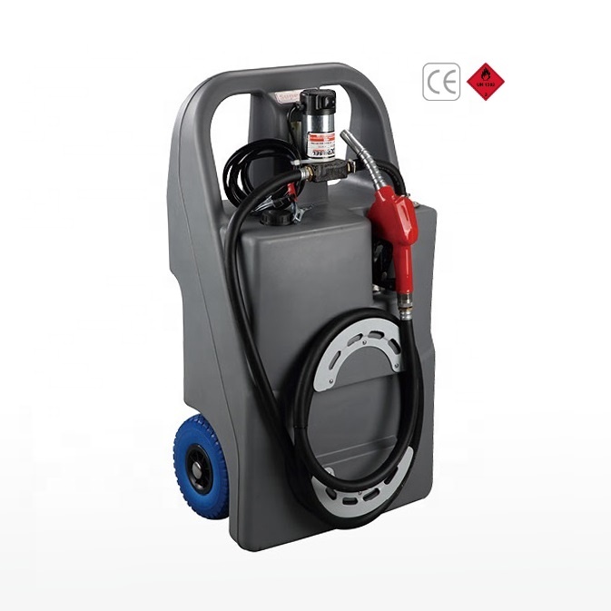 Переносной резервуар для перекачки дизельного топлива на колесах с электрическим топливным насосом 12 В