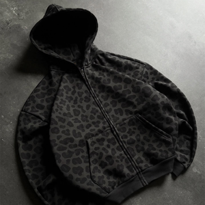 <span class=keywords><strong>Felpa</strong></span> <span class=keywords><strong>con</strong></span> <span class=keywords><strong>cappuccio</strong></span> da <span class=keywords><strong>uomo</strong></span> <span class=keywords><strong>con</strong></span> stampa leopardata <span class=keywords><strong>nera</strong></span> personalizzata - Product Image 3