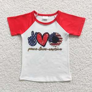 7 camisetas con rayas azules y rojas para bebés, niños y niñas, con estrellas del 4 de julio - Product Image 4
