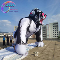 Decoraciones Inflables Gigantes para Eventos Publicitarios al Aire Libre Gorila Inflable con Audífonos para Escenario de DJ y Fiestas