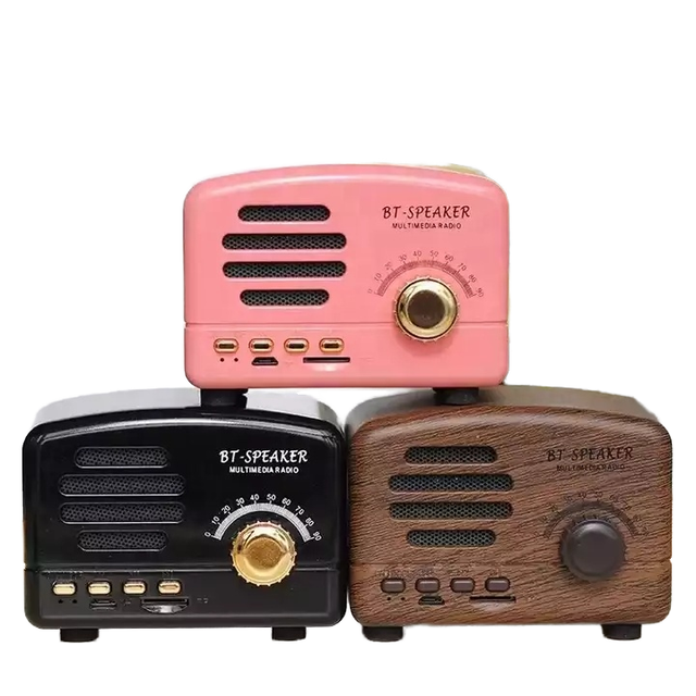 Vintage Mini Portable Retro for Wireless Speaker USB RGB LED Lighting Mobile Phone Compatible Small Desktop Music Player