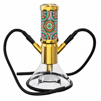 Kit complet de chicha électronique avec tête de fumée rechargeable, batterie 850 mAh, e-shisha, deux tuyaux à eau pour bar et fête