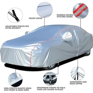 Housse de voiture durable en taffetas 210T, anti-moisissure, protection contre la pluie et la neige, housse de voiture pour toutes les saisons - Product Image 3