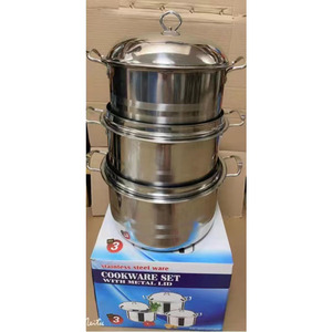 Đáy đôi Nấu Ăn Nồi Đặt Thép Không Gỉ Nấu Ăn Nồi Nấu Đặt <span class=keywords><strong>4</strong></span> Miếng với Từ - Product Image 3