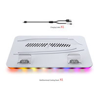 Support de refroidissement pour console Pro/Slim avec éclairage coloré, station de charge pour manettes et rangement pour casque, en ABS
