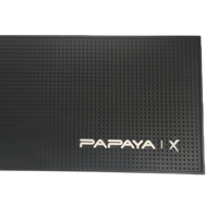 Tapis de service carré noir personnalisable en silicone souple, moderne, écologique, antidérapant, résistant à la chaleur, réutilisable et imperméable pour service à thé
