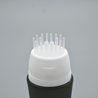 Tube en silicone gris mat avec applicateur à brosse, système de verrouillage rotatif, pour sérum capillaire, tubes cosmétiques