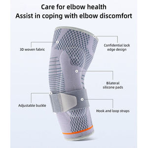 Manchon de compression en polyester tricoté de haute qualité pour le soutien du coude, idéal pour la gym et le fitness, avec propriétés élastiques et respirantes, et logo personnalisable - Product Image 4