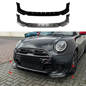 Mini Cooper JCW F65 F66 F67 2024 Front Lip Splitter Piano Black Carbon Fiber Texture ABS Retrofit Upgrade Part - Product Image 1