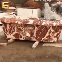 Baignoire en pierre naturelle marbre pour salle de bain, baignoire en marbre, avec élément sculpté à la main