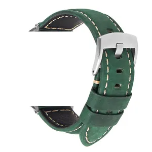 Pour Apple Watch Band 45mm 41mm 44mm 40mm Rétro Bracelet de montre en cuir véritable Bracelets de montre en cuir de luxe
