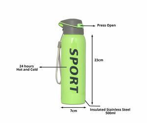 550 ml Stainless Steel Vacuum <b>Flasks</b> Water <b>Bottle</b> with Sipper Cap Stainless Steel Insulation Kettle - Product Image 5