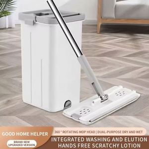 Magic Wet-Dry 360 Flat <b>Mop</b> Home Floor <b>Cleaning</b> Microfiber Fabric with Steel Bucket Two <b>Mop</b> Cloth New Product - Product Image 3