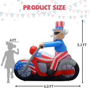 Décoration gonflable du jour de l'indépendance patriotique intérieur extérieur oncle <span class=keywords><strong>Sam</strong></span> LED décor d'explosion 4 juillet - Product Image 4