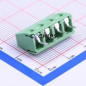 WJ127-5.0-4P Screw Terminal Block Through hole Component (THT),P=5mm Connector 1x4P 5mm Green Through Hole - Product Image 1