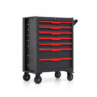 Chariot à outils mobile en acier à sept tiroirs verrouillables, avec panneau perforé, pour garage, atelier et réparation automobile, OEM ODM