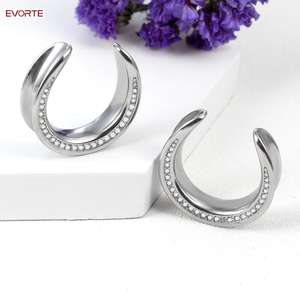 316 L الفولاذ المقاوم للصدأ الأذن مقاييس المقابس اللحم الأنفاق ثقب مجوهرات للجسم الأذن السرج الأذن الأوزان - Product Image 4