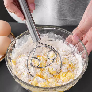 Stainless steel hand dough mixer, household dough and flour mixer, manual egg beater, dough kneading tool, powder <b>stirrer</b> - Product Image 1