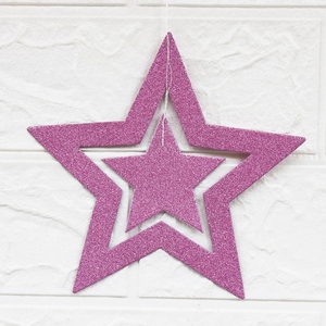 Glitter <strong>Silver</strong> Star <strong>Garlands</strong> 3D Star Decorations Hanging Paper <strong>Garland</strong> Twinkle Star Birthday Party Supplies Y034 - Product Image 4