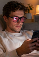 Lunettes anti-lumière bleue FL-41 Rose Outdoor FL-60 Bruin Getinte pour LED fluorescentes, photosensible, et utilisation sur ordinateur (photorphobie)