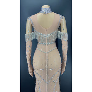 Undefined A6447 abiti firmati da sera abiti da ballo a catena lunga abito in metallo - Product Image 4