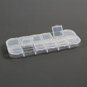 12 Grid Transparent <b>Nail</b> Art Decoration Plastic Box Glitter Rhinestone Salon Manicure Container Storage Organizer Tool <b>Case</b> - Product Image 1