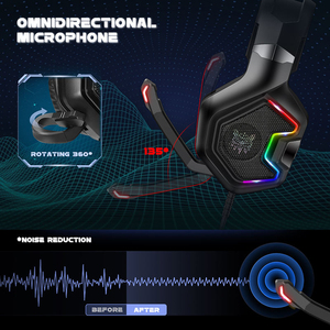 หูฟังเกมมิ่งแบบมีสาย <span class=keywords><strong>Onikuma</strong></span> High End LED RGB รุ่น <span class=keywords><strong>K10</strong></span> <span class=keywords><strong>Pro</strong></span> สีดำ สำหรับ PS5 - Product Image 5