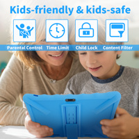 Tablet Infantil A523 de 10.1 Pulgadas con Pantalla IPS para el Cuidado de la Vista, 3GB de RAM, 64GB de ROM, Wifi 6, Tablet Android con Funda Protectora de Silicona Educativa Allwinner