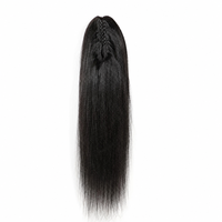 Queue de cheval à clipser 100% cheveux humains Yaki lisses, cheveux humains Remy véritables