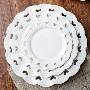 NOUVEAU <span class=keywords><strong>Assiette</strong></span> <span class=keywords><strong>creuse</strong></span> en céramique gaufrée Petit-déjeuner Pâtes Dessert Pain Salade Fruits Plateau de service <span class=keywords><strong>Assiette</strong></span> latérale Vaisselle de restaurant - Product Image 4