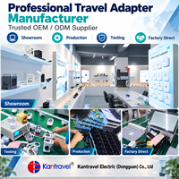 Adaptateur de voyage universel 100W avec câble Type C rétractable, chargeur rapide GaN, prise EU UK US AU, adaptateur secteur international