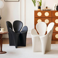 Fauteuil Moderne de Luxe en Fibre de Verre, Chaise Trèfle Créative avec Accents Pétale, Fauteuil Sculptural pour Villa, Hôtel, Café