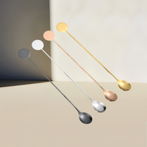 Cuillère à mélanger à long manche en acier inoxydable SUS 304 avec tête ronde pour thé, café et <span class=keywords><strong>boisson</strong></span> au <span class=keywords><strong>bar</strong></span> - Product Image 1